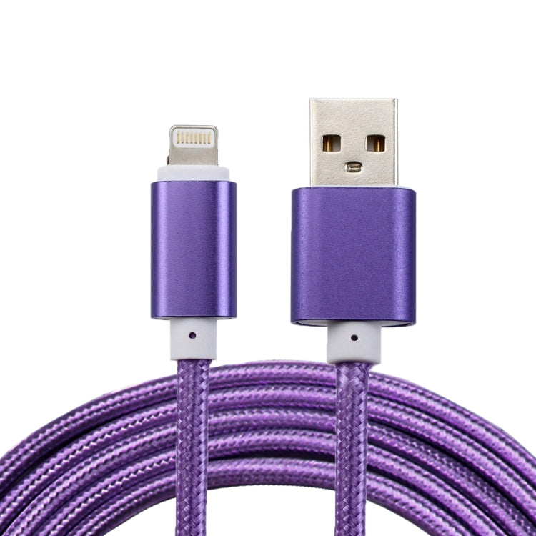 Cavo dati/caricatore da 8 pin a USB 2.0 con testa in metallo stile tessuto da 2 m, 84 core Cavo dati/caricatore da 8 pin a USB 2.0 con testa in metallo stile tessuto da 2 m, 84 core